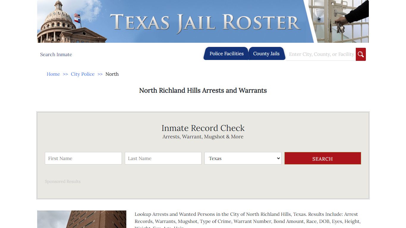 North Richland Hills Arrests and Warrants | Jail Roster Search